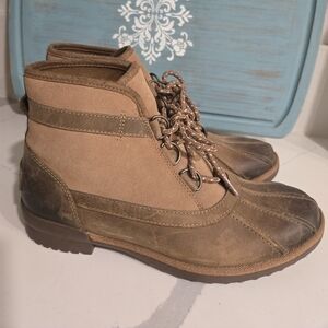 NEW UGG Greda Waterproof Duck Boot - Chestnut Leather / Suede - 9.5